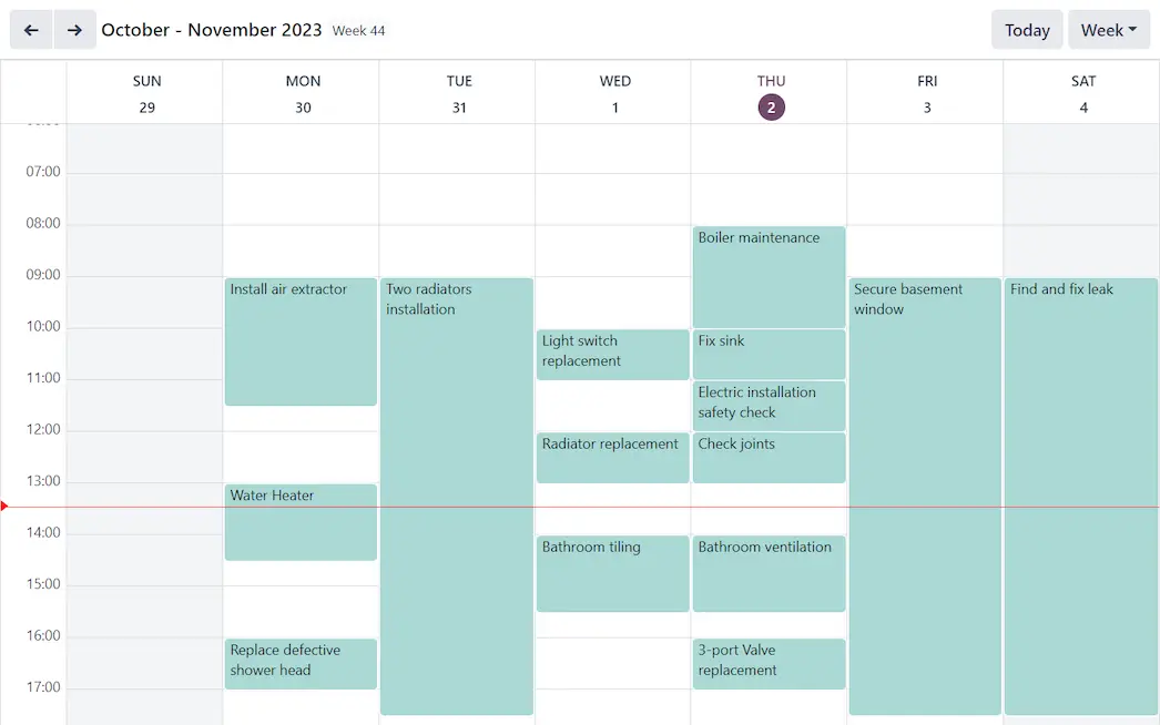 Calendar view