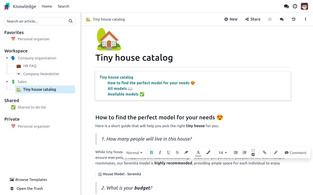 300code Knowledge app interface