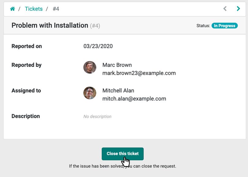 300code Helpdesk - Close a ticket